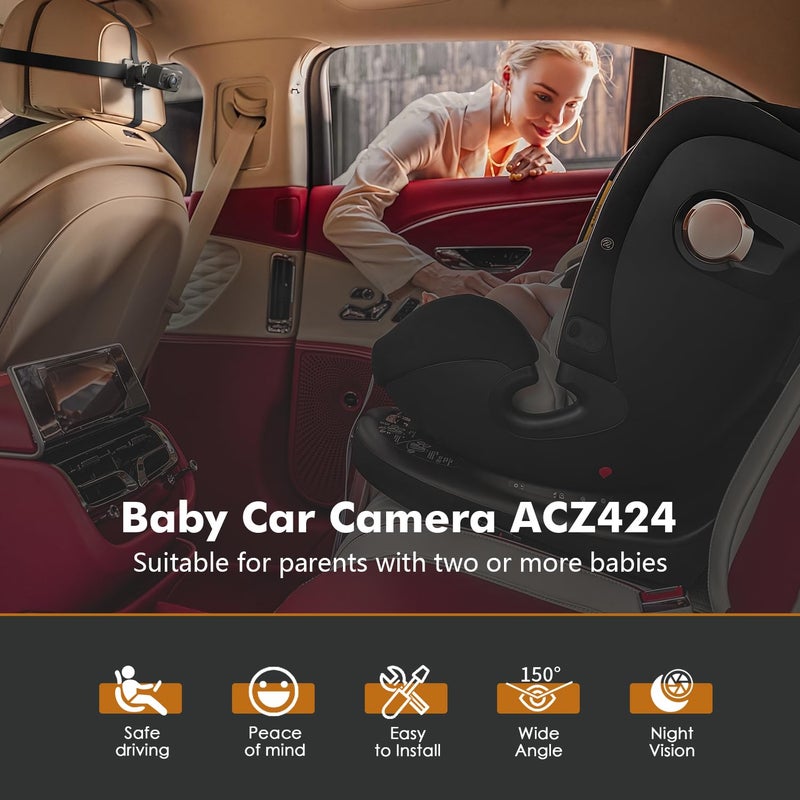 Itomoro Baby Car Camera HD 1080P Dual-Channel Display Baby Car Monitor with 2 IR Night Vision Camera, Easily Install 5'' Car Camera for Baby with Crystal Clear Wide View for Rear Facing Seat ACZ424 - Image 2